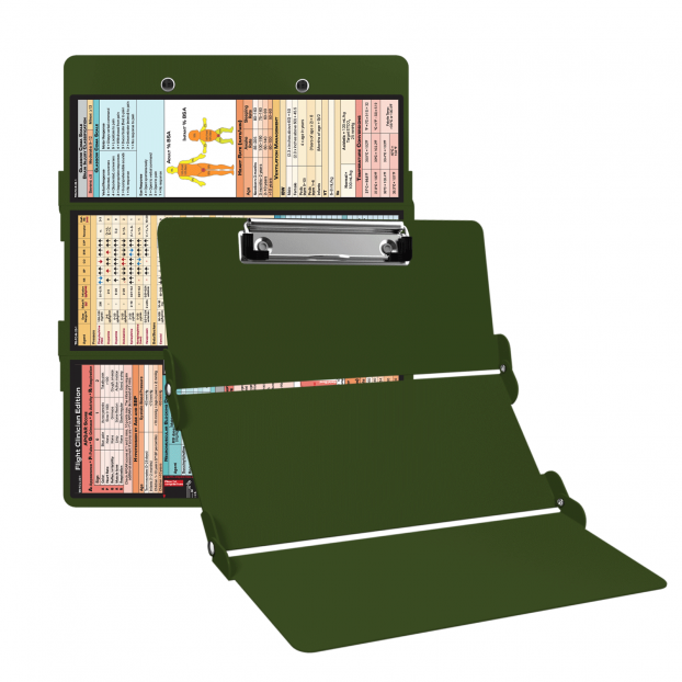 WhiteCoat Clipboard® Trifold - Army Green Flight Medic Edition